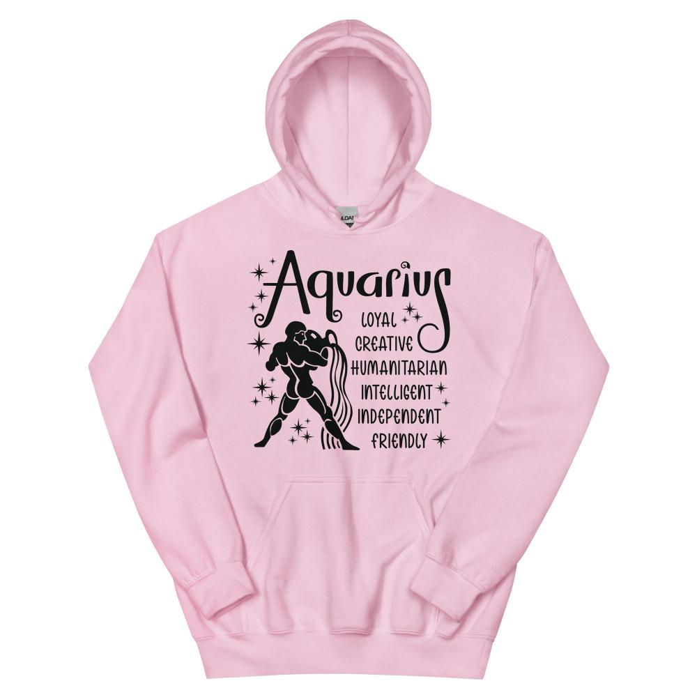 Aquarius Zodiac Positive Traits Hoodie - Light Pink Color - https://ascensionemporium.net